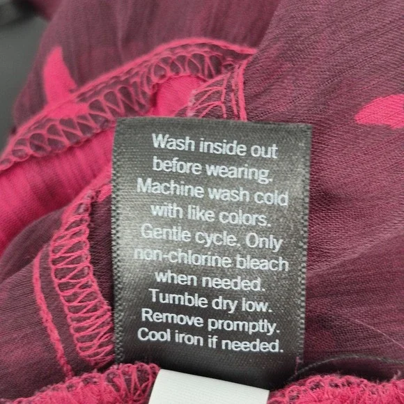 NWT Simply Vera Vera Wang Ruffle Dress Magenta Long Sleeve Mini Chiffon Sz XL - Picture 10 of 13